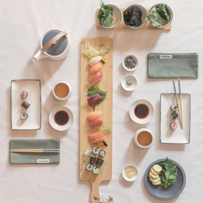 Vajilla de sushi para dos personalizada